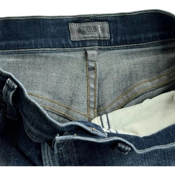 Agolde Anja Frayed Cutoff High Rise Denim Jean Shorts - Picture 3 of 11